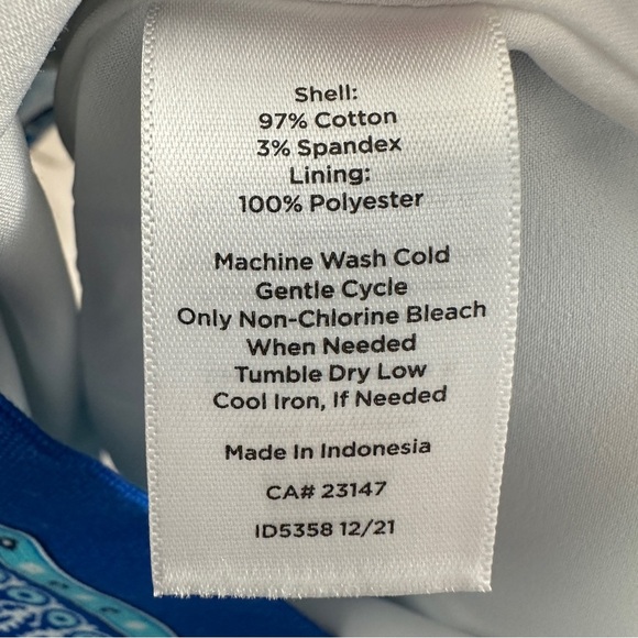 Gorgeous Talbots Black Label fully lined skirt, size 6, blue border design - Picture 4 of 7